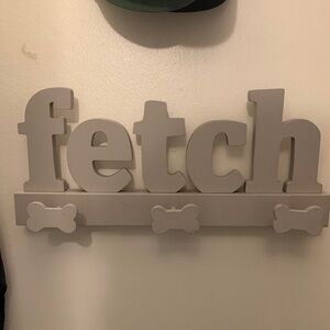 Gray 'Fetch' Wall Decor with Bone Hooks